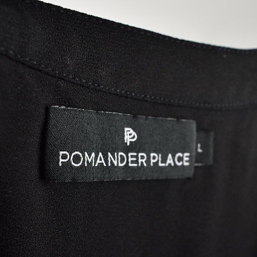 Pomander Place Kenzo Tiered Crepe Black Dress - L - Picture 10 of 11